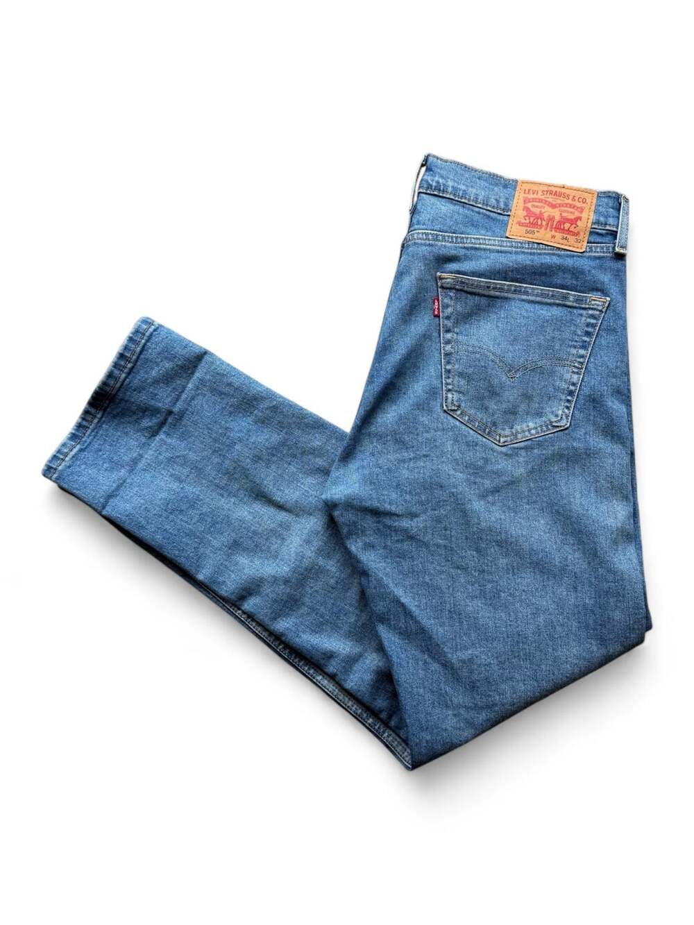 Levi's 505 Regular Fit Straight Leg Jeans Medium Wash W34 L32
